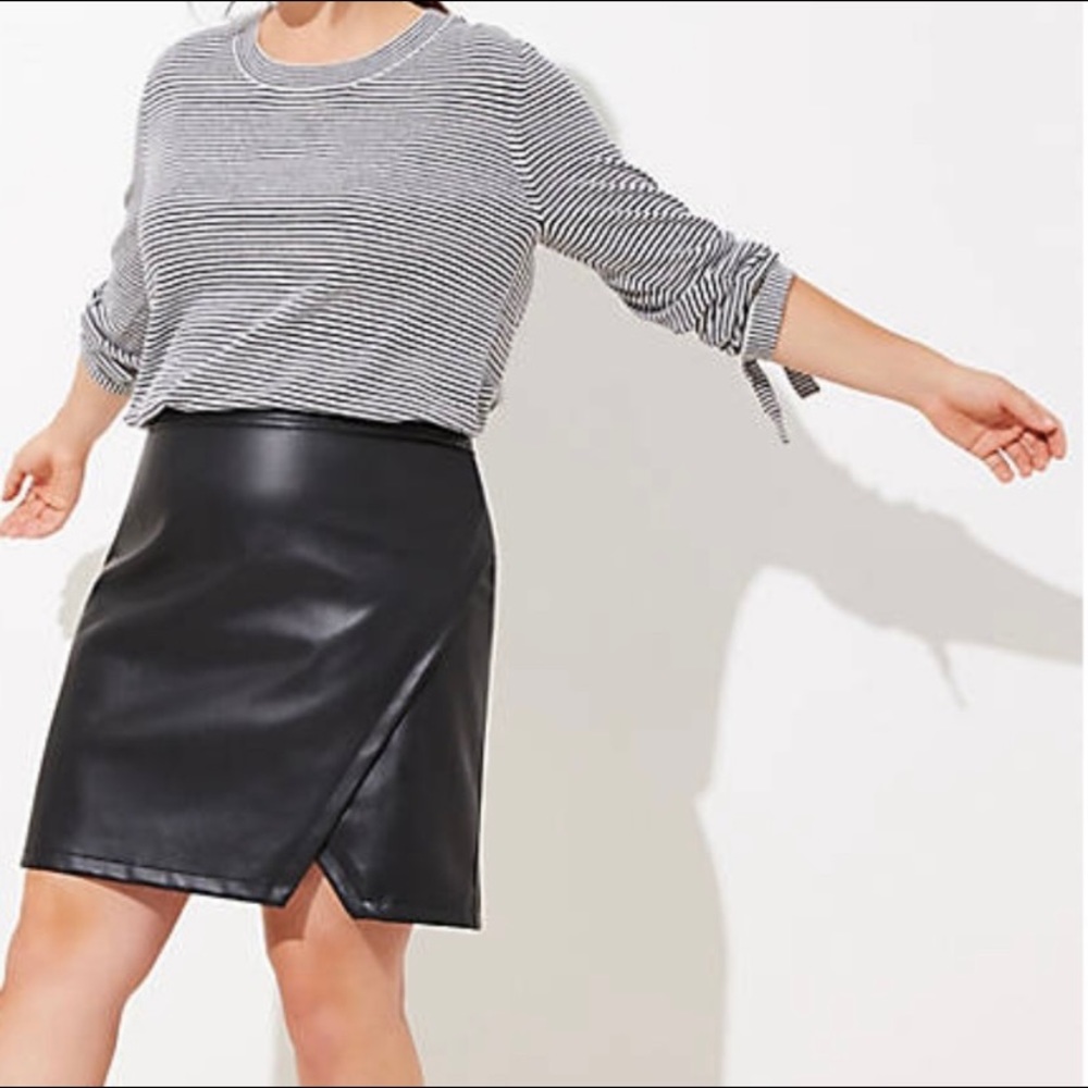 NWT Loft Plus faux leather skirt